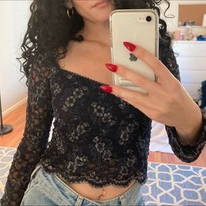 Vintage floral lace top